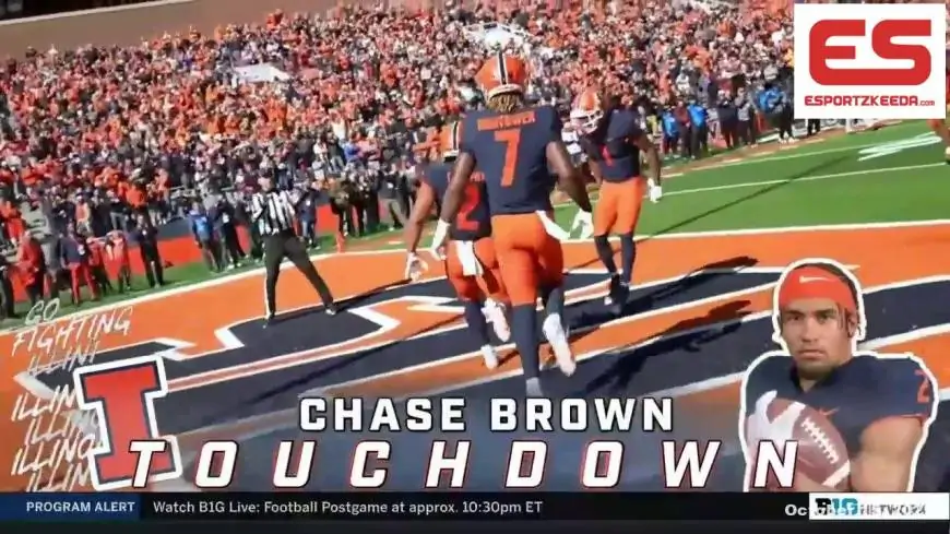 Tommy DeVito connects with Chase Brown for a 40-yard landing, Illinois leads 7-0