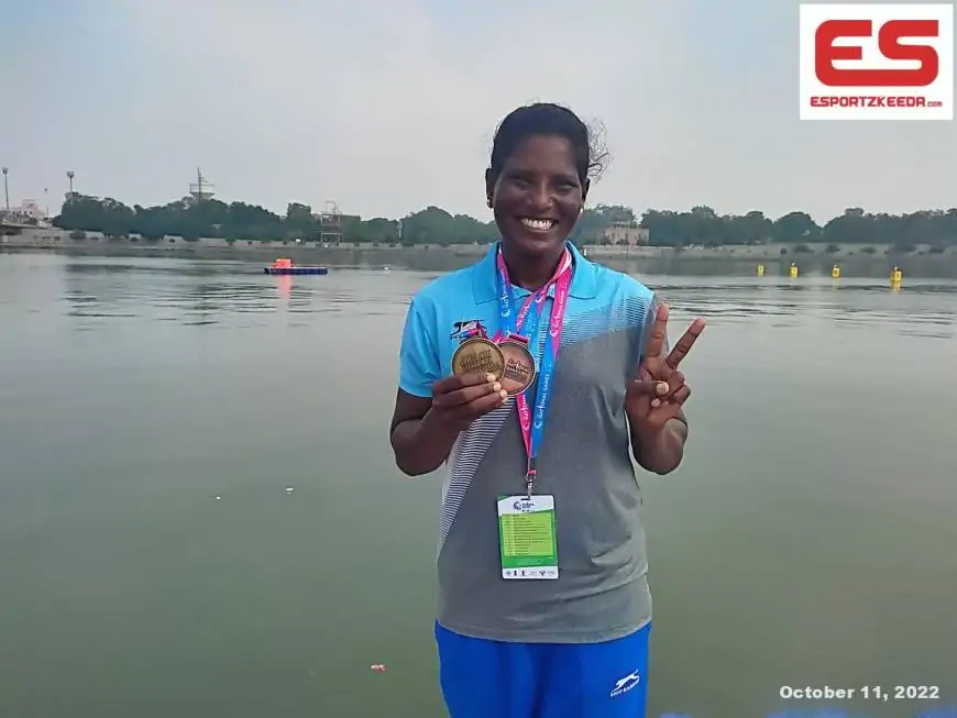 Rajina Kiro, a policewoman who trains in crocodile-infested Andaman waters, wins ninth Nationwide Video games kayaking gold