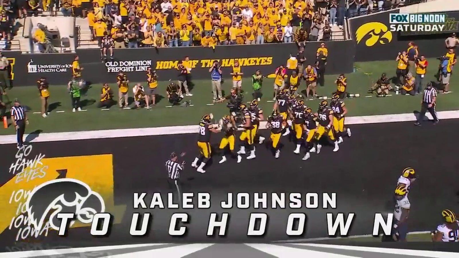 Kaleb Johnson gets Iowa on the board vs. Michigan