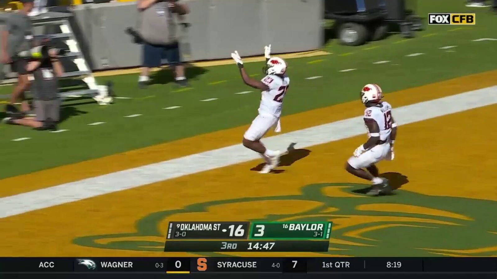 Oklahoma State takes a 23-3 lead over Baylor