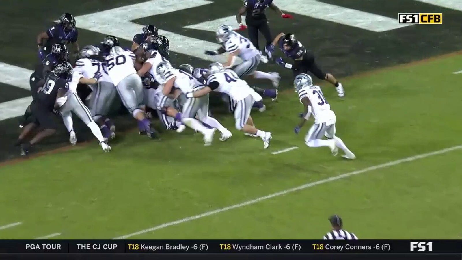 Will Howard dives for Kansas State's second TD vs. TCU