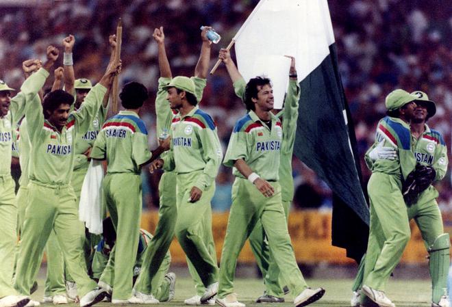 Imran Khan and his troops celebrate after winning the 1992 World Cup. Will history repeat itself after 30 years?