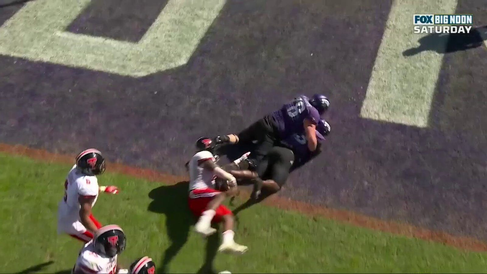 Kendre Miller finds a hole in Texas Tech's defense and punches it in