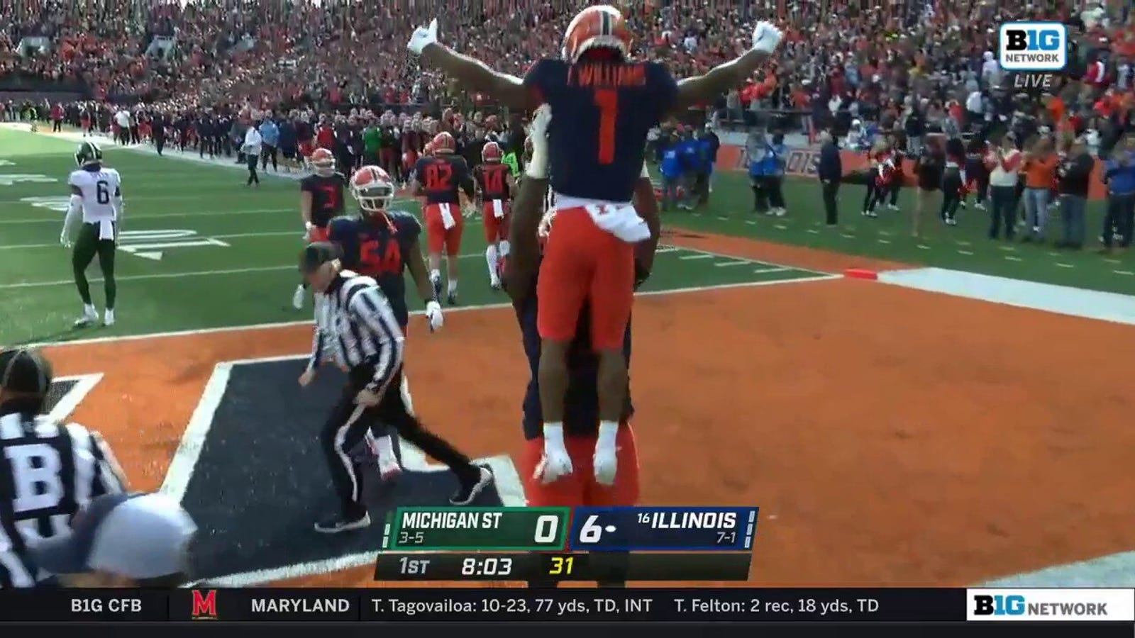 Illinois' Tommy DeVito finds Isaiah Williams on a 60-yard TD