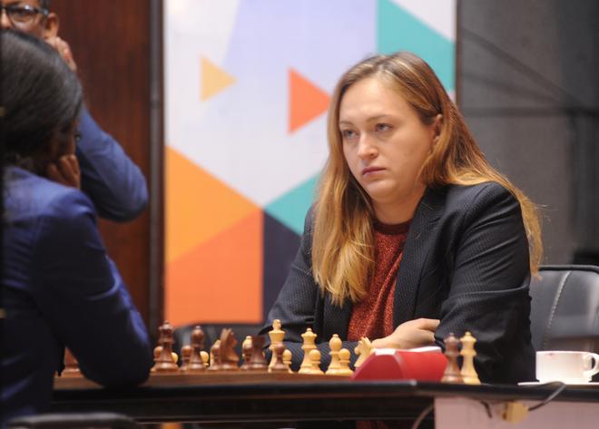Anna Ushenina of Ukraine defeated Georgia’s Nana Dzagnidzen to win the women’s event at the Tata Steel Chess India tournament.